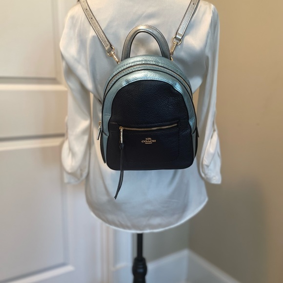 💯 Coach | Midnight/Multi Andi Mini Metallic Backpack - Picture 10 of 11